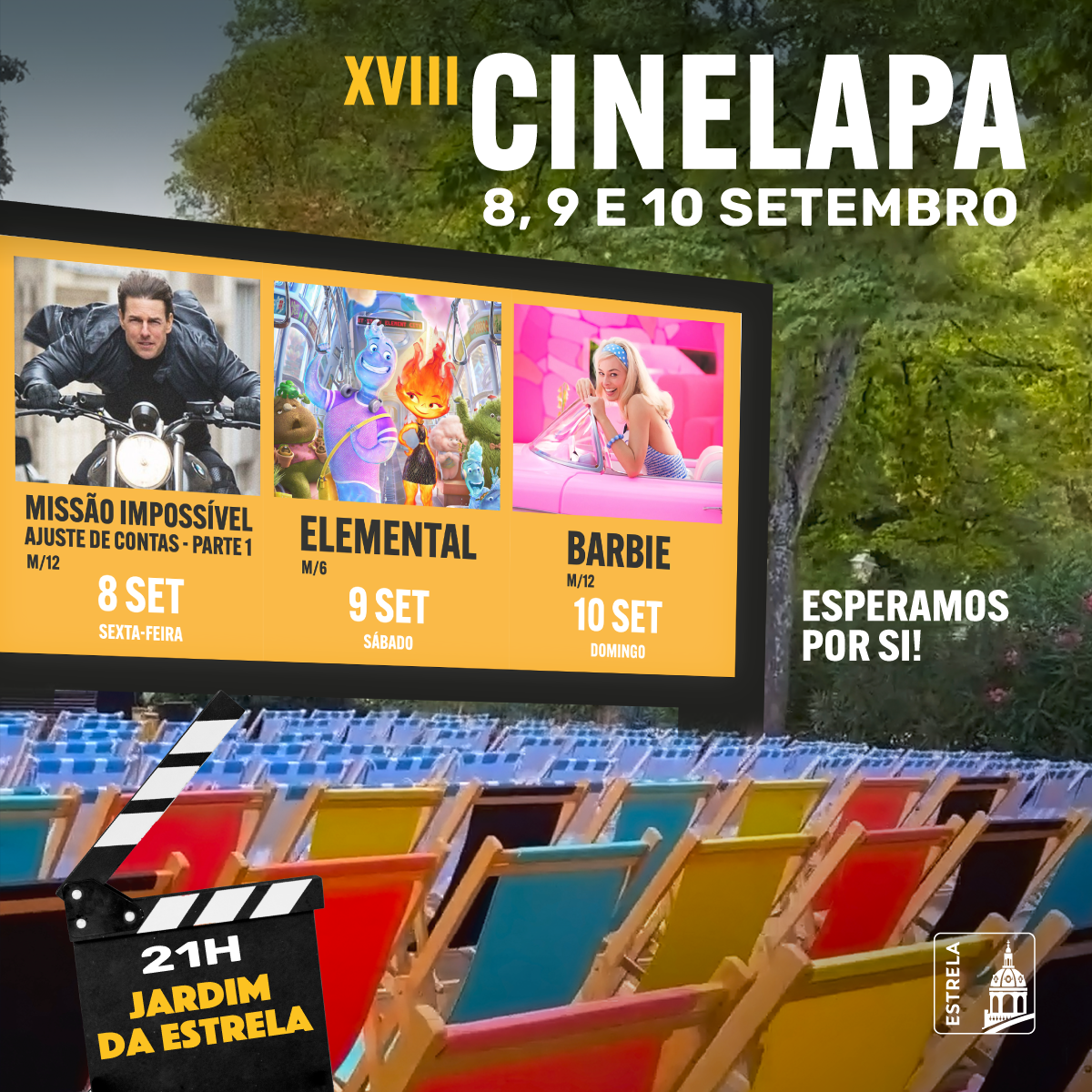 O CINELAPA está de volta ao Jardim da Estrela!