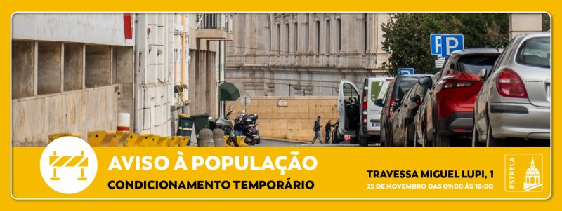Comunicado - Corte Temporário Travessa Miguel Lupi 1