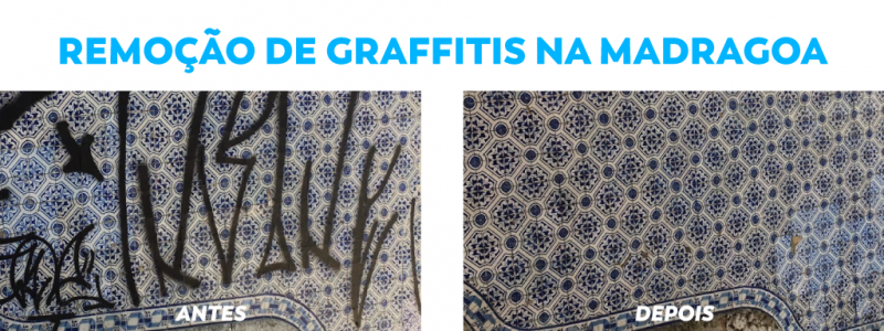 Remoção de graffitis na Madragoa