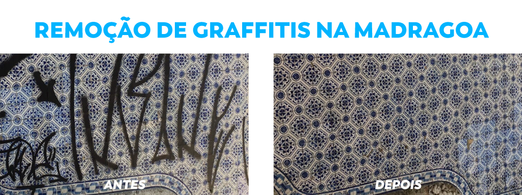 Remoção de graffitis na Madragoa