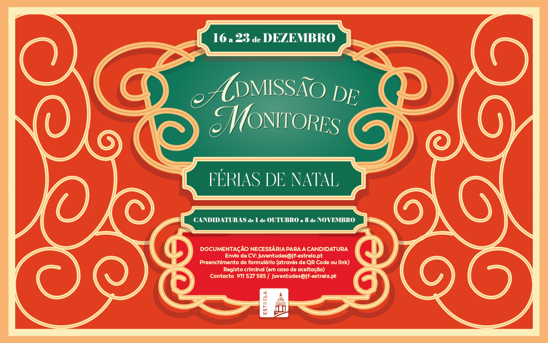 Admiss&atilde;o de Monitores - F&eacute;rias de Natal